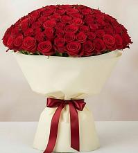 Букет 101 Красная роза Милано в Краснофарфорном