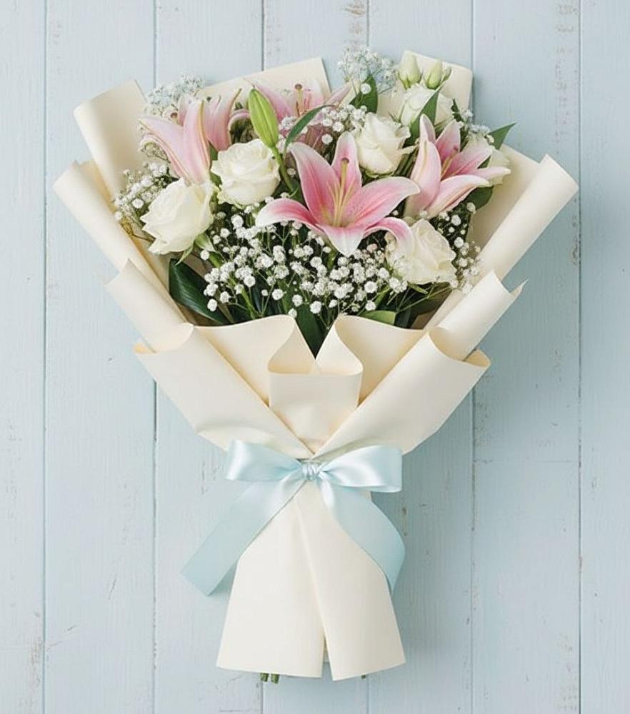 Букет цветов из: Лилии в Краснофарфорном