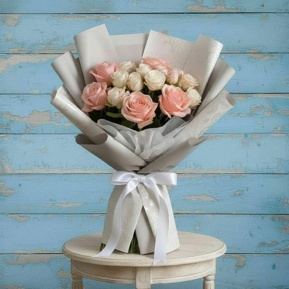 Букет цветов из: Розы в Краснофарфорном