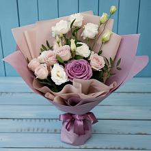 Букет цветов из:  Розы и Лизиантусы в Краснофарфорном