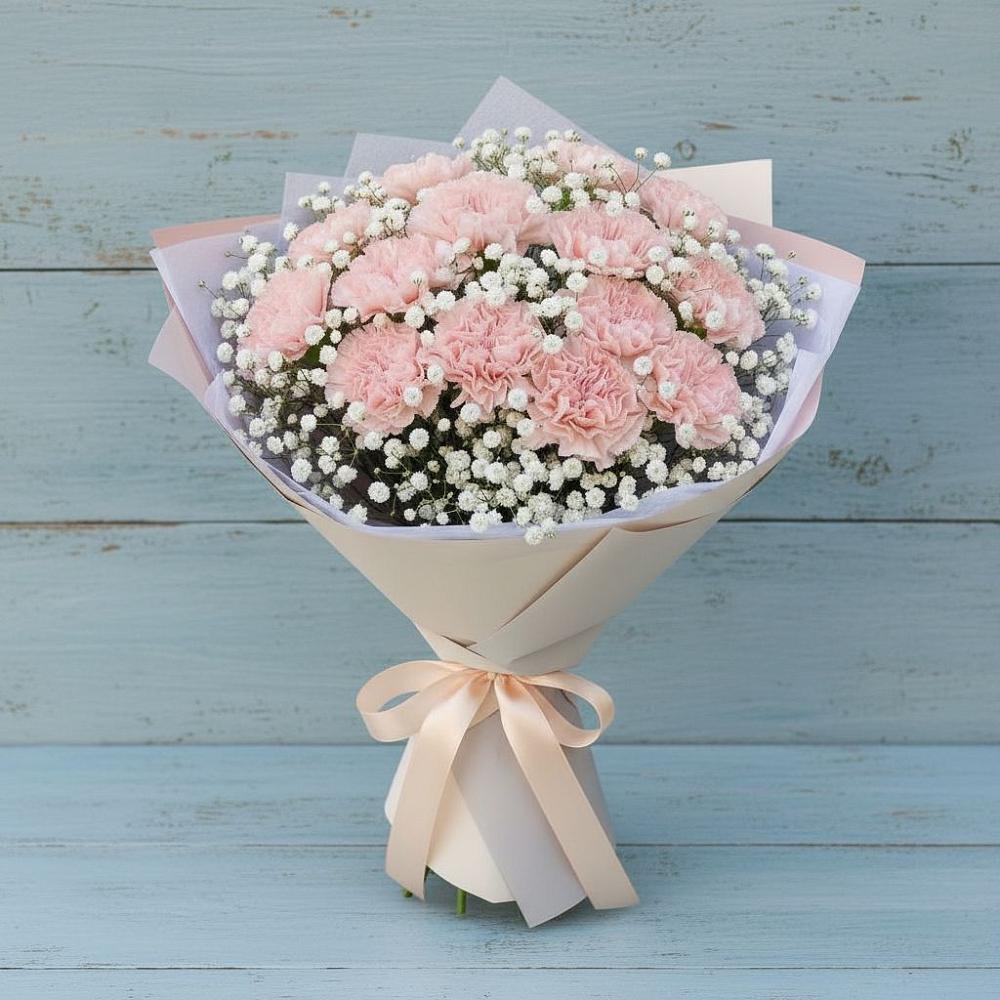 Букет цветов из: Гвоздики в Краснофарфорном