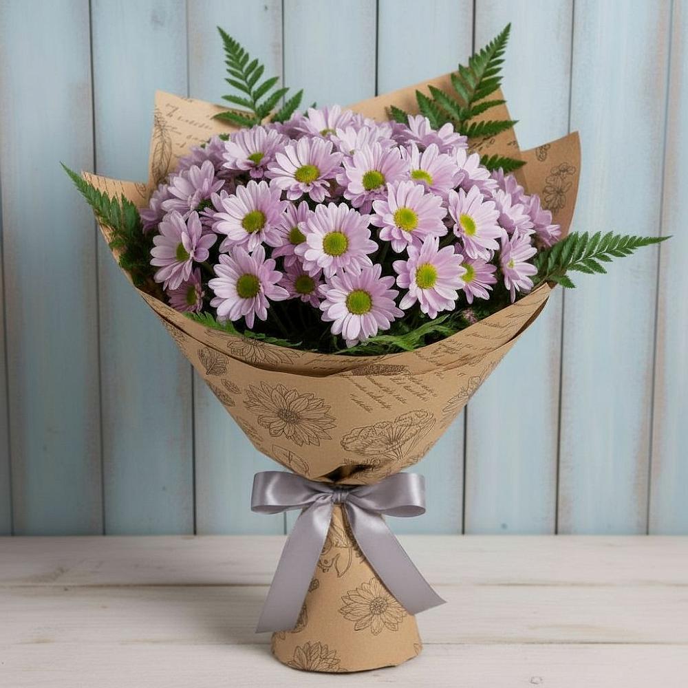 Букет цветов из: Хризантемы в Краснофарфорном