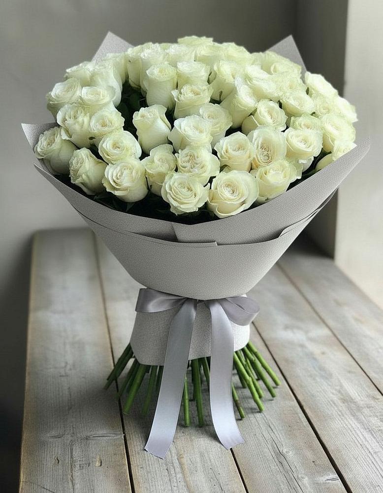 Букет 35 Белых роз в Краснофарфорном