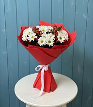 Букет цветов из:  Хризантемы #REPLACE_PRED# Краснофарфорном