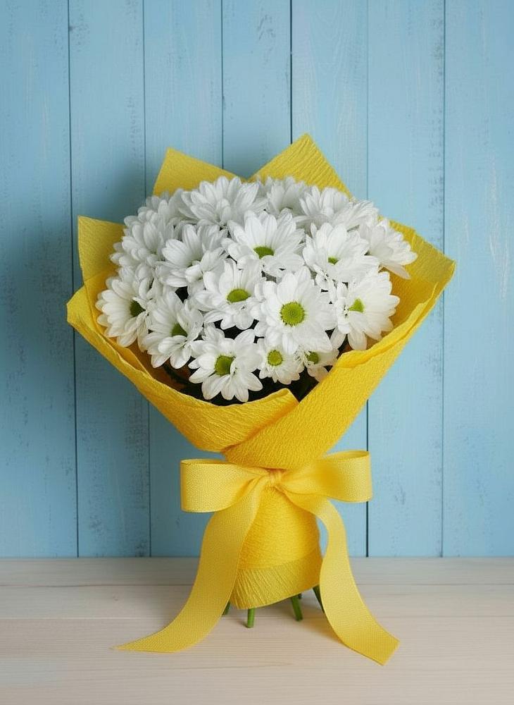 Букет цветов из: Хризантемы в Краснофарфорном