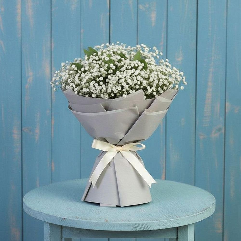 Букет цветов из: Гипсофила в Краснофарфорном