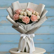 Букет цветов из:  Розы #REPLACE_PRED# Краснофарфорном