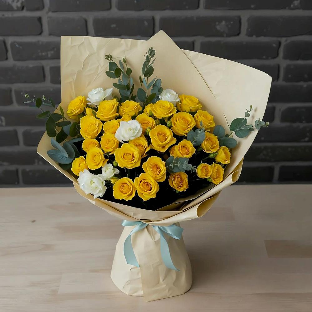 Букет цветов из: Розы в Краснофарфорном