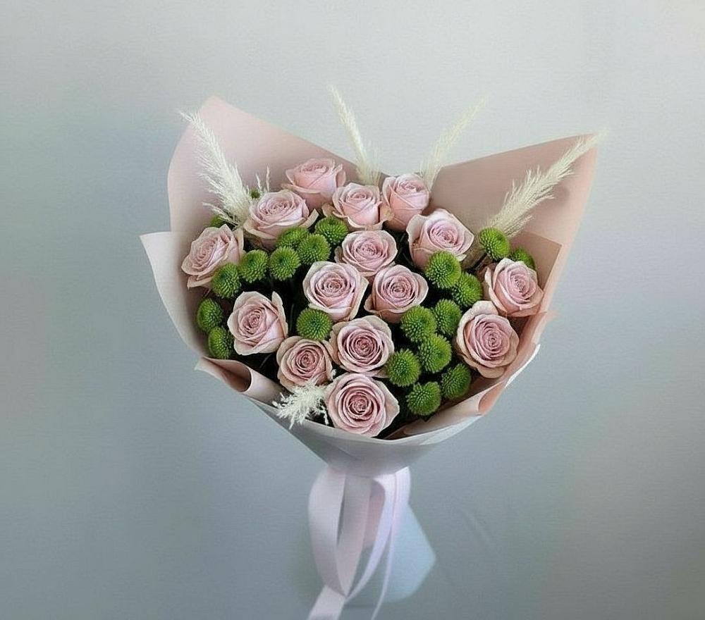 Букет цветов из: Розы и Хризантемы в Краснофарфорном