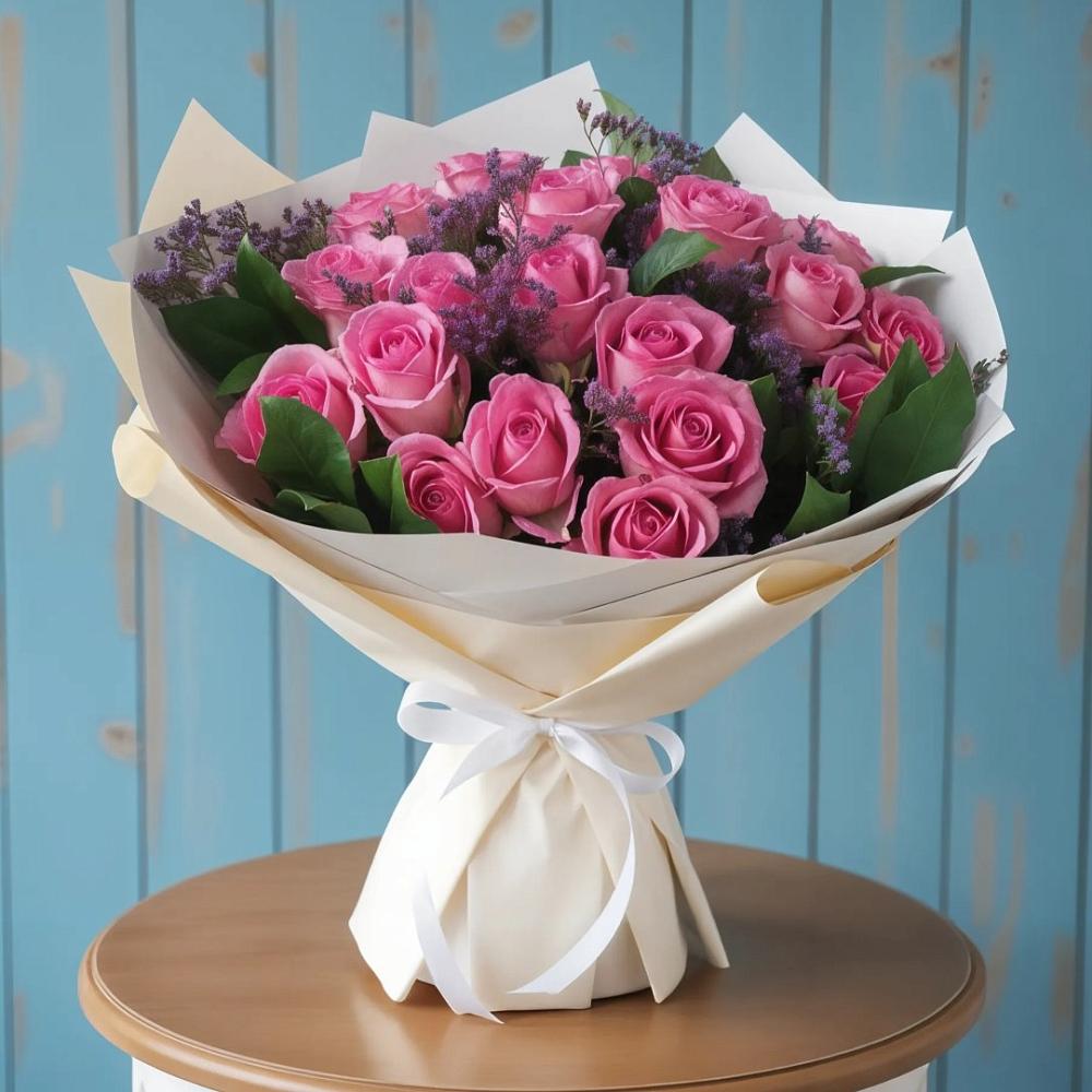 Букет цветов из: Розы в Краснофарфорном