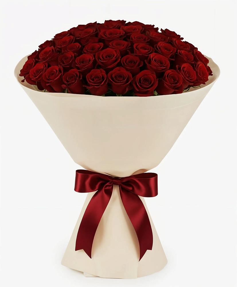 Букет 101 Бордовая роза Блэк Бакарра в Краснофарфорном