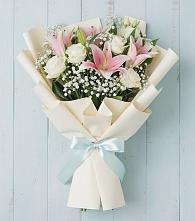 Букет цветов из:  Лилии #REPLACE_PRED# Краснофарфорном